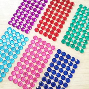 DIY multi-coloured rhinestone stickers selsklevende gem stickers foar plakboek
