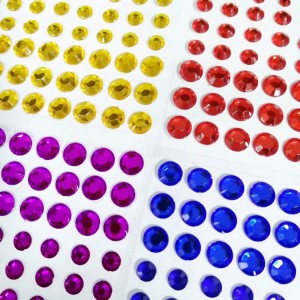 DIY multicoloured self-adhesive rhinestone gem stickers for decoration