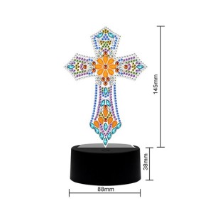 Hot Sale Cross LED-lampe DIY Diamantmaling LED-lys til boligindretning