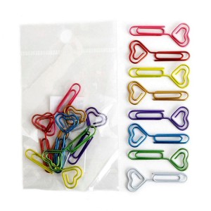 Wholesale promotional heart shape metal paper clip for craft