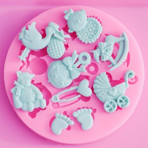 BSM002 Hot Sale Baby Theme Cake Slicome Molds for Crafting