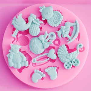 BSM002 Kūʻai Wela ʻo Baby Theme Cake Slicome Molds no ka hana ʻana