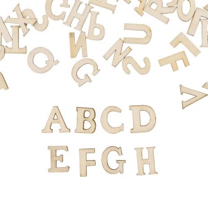 Shitje e nxehtë BWS003 Shkronjat e papërfunduara të alfabetit të drurit për vepra artizanale DIY