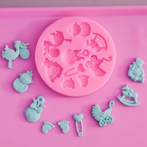 BSM002 Hot Sale Baby Theme Cake Slicome Molds bakeng sa Crafting