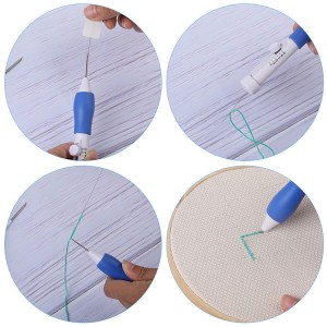 JHEK005 Conjunto de canetas para bordado e costura DIY Kit de linhas de bordado multicoloridas Ferramenta para artesanato