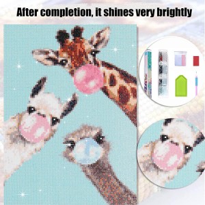 Girafa Broca Completa Rodada Cristal Strass 5D Kits de Pintura Diamante