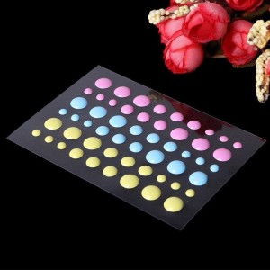 Kub muag khoom tus kheej nplaum puag ncig enamel dot stickers rau DIY scrapbooking