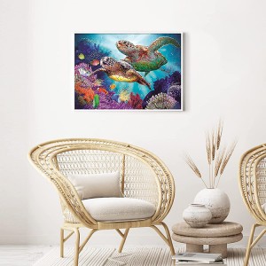 Round Full Laum Tsev Phab Ntsa Decor 5D Pob Zeb Diamond Painting