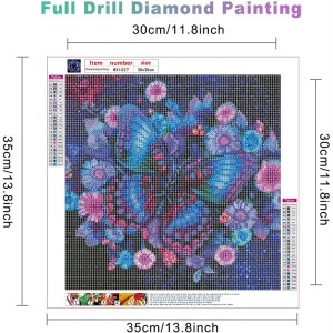 8CP44 Full Drill Round Animal Purple Home Wall Art Decor Diamond Painting
