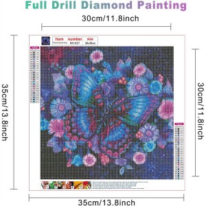 8CP44 Full Drill Rund Animal Purple Home Wall Art Decor Diamond Maleri