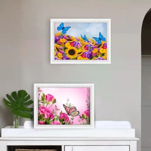 8CP52 Целосна дупчалка за пеперутка и цветна декорација на ѕидови на домот 5d Дијамантско сликарство