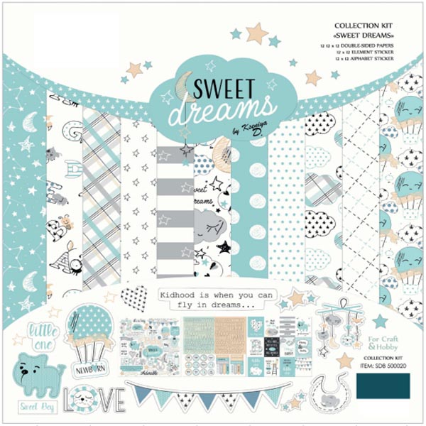 BSPD003 Sweet Dream Boy Scrapbook Pattern Paper Pad for DIY Featured Image