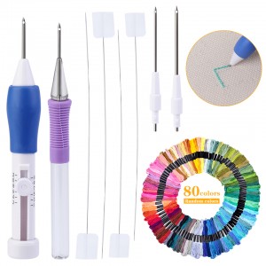 JHEK005 DIY Sewing Embroidery Pen Set Multicolor Embroidery Threads Kit Stitching Craft Tool