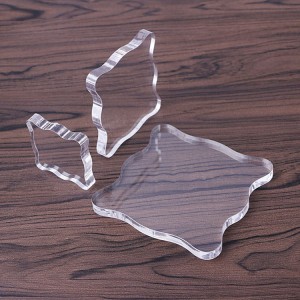 Kub muag petal ntug pob tshab acrylic clear stamp block teem rau DIY stamping