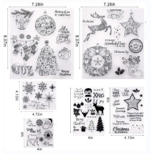 8CP84 selos transparentes de silicone de Natal de estilo diferente