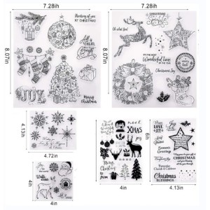 8CP84 Txawv Style Christmas Silicone Silicone Clear Stamps