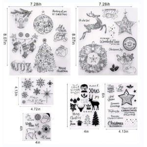 8CP84 Malsamaj Stilaj Kristnaskaj Silicone Silicone Clear Stamps