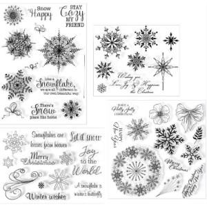 8CP88 Christmas Silicone Snowflake Theme DIY Clear Stamp