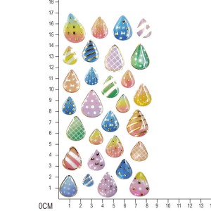 Op maat gemaakte waterdruppelvormige 3D-epoxystickers voor decoratie