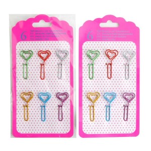 Wholesale promotional heart shape metal paper clip for craft