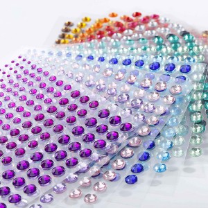 High quality self-adhesive gemstone siv lead ua rhinestone stickers rau DIY