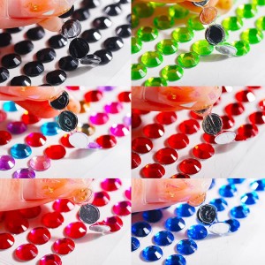 Custom multi-colored self-adhesive crystal rhinestone gem stickers for DIY