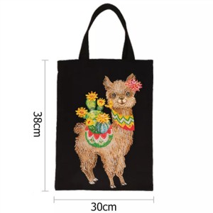 Фурӯши гарм Alpaca Canvas Tote халтаи DIY 5D Diamond Painting Handbag барои тӯҳфа