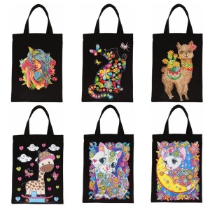 Hot Sale Alpaca Canvas Tote Bag DIY 5D Diamond Painting Handväska för present