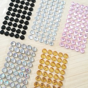 DIY multi-colored rhinestone stickers self-adhesive gem stickers for scrapbook