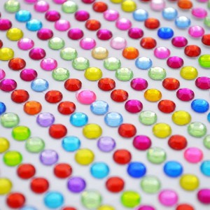 DIY multicolored self-adhesive rhinestone lub pov haum stickers rau kho kom zoo nkauj