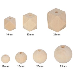 JWB004 vente en gros de différents types de perles en bois pour la fabrication de bijoux à bricoler soi-même