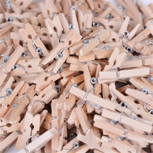 Hot sale natural wood color small craft clothespins for decoration