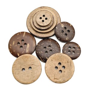 BCB004 DIY Sewing Craft Round Natural Brown Coconut Buttons rau Kho kom zoo nkauj