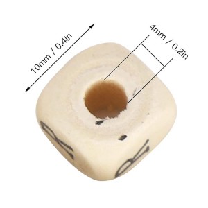 BWB004 Natural Wood Letter Beads Square Wooden Alphabet Beads rau DIY