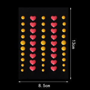 Självhäftande självhäftande emaljprickar med färgglada hjärtan för scrapbooking