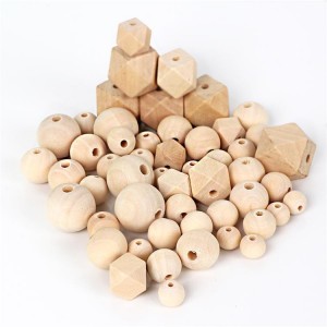 JWB008 گرم، شہوت انگیز فروخت قدرتی لکڑی کے مواد کی لکڑی کے موتیوں کے ساتھ سوراخ
