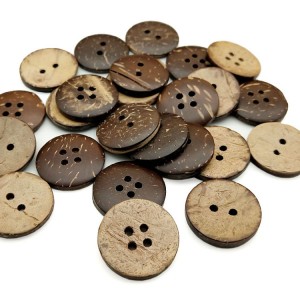 BCB004 DIY Sewing Craft Round Natural Brown Coconut Buttons rau Kho kom zoo nkauj