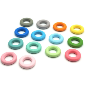 JHWR005 Wholesale colorful wood circle unfinished wood rings for DIY and craft accessories