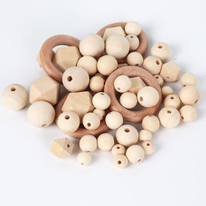 JWB007 DIY natural various kinds teething wood beads for DIY crafts
