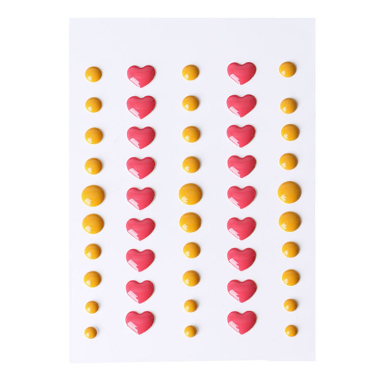 China wholesale Echo Park Embossing Folders Manufacturers –  Wholesale colorful heart self- adhesive enamel dots sticker for scrapbooking – JS Crafts