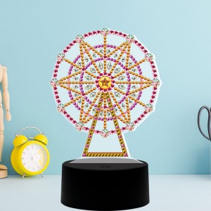 گھر جي سجاڳي لاءِ DIY Acrylic Sky Wheel LED Lamp Diamond Painting LED Light