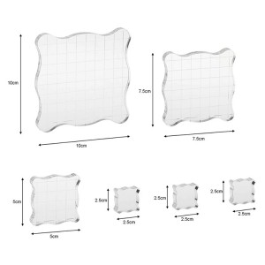 Conjunt de blocs de segell transparent acrílic transparent de vora de pètals de venda calenta per a l'estampació de bricolatge