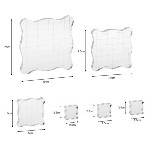 Venda imperdível conjunto de bloco de carimbo acrílico transparente com borda de pétala para estampagem DIY