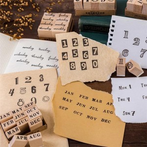 DIY numbers and letters wooden rubber stamps for scrapbooking