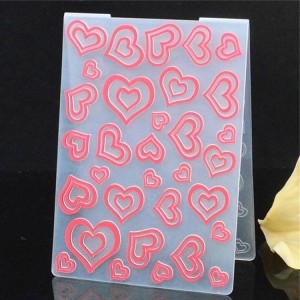 Heart DIY pattern paper scrapbook embossing folder