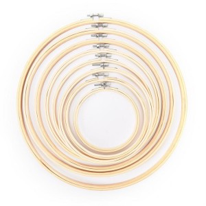 Hot sale mixed sizes wooden bamboo embroidery hoops for needlework