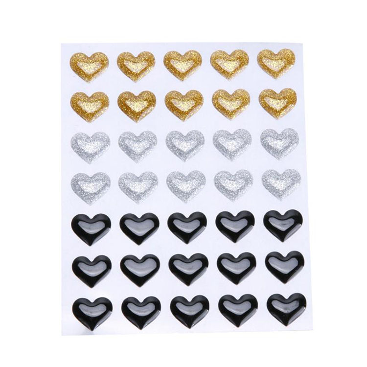 Buy Discount Magic Window Cutting Dies Supplier –  Wholesale colorful heart design self- adhesive glitter enamel sticker for craft  – JS Crafts