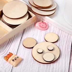 Unfinished Wood Slices Round Wooden Disc Circles Wood Cutouts Ornaments for Craft and Decoration