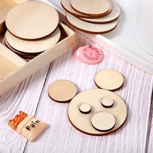 Wala Mahuman nga Wood Slices Round Wooden Disc Circles Wood Cutouts Ornaments for Craft and Dekorasyon