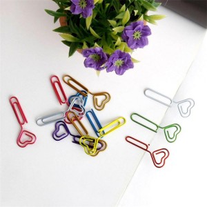 Wholesale promotional heart shape metal paper clip for craft